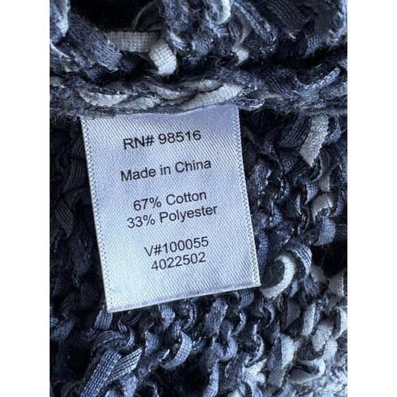 Coldwater Creek Oversized Cable Sweater XS - Blue Ombre, Open Weave Boho Coastal - Picture 11 of 12